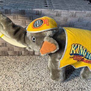 1987 Ringling Bros and Barnum & Bailey Circus King Tusk Plush Elephant 16" Wide